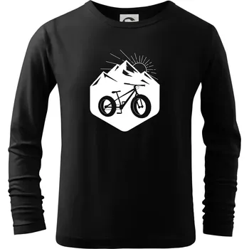 Chlapecké tričko Fatbike hory - Triko dětské Long Sleeve - 122 cm/6 let ( Černá )