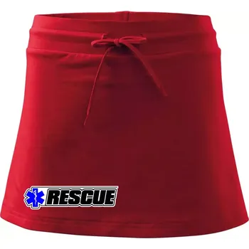 Dámská sukně Záchranář rescue kříž modrý - Sportovní sukně - two in one - XS ( Červená )