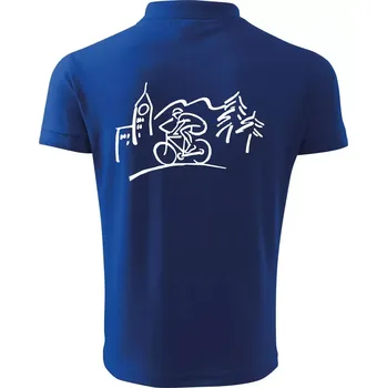 Pánská košile Cyklista na výletě - Polokošile pánská Pique Polo 203 - 4XL ( Královská modrá )