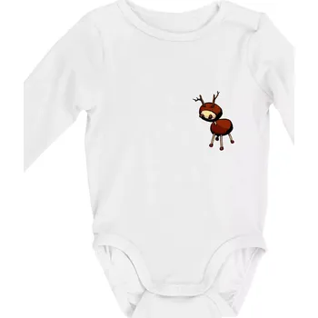 Kaštanový jelínek - prso - Body kojenecké s dlouhým rukávem - Dlouhý r. do 3 měs ( Bílá )