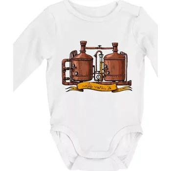 Nejlíp vařím já - Body kojenecké s dlouhým rukávem - Dlouhý r. 3-6 měs ( Bílá )