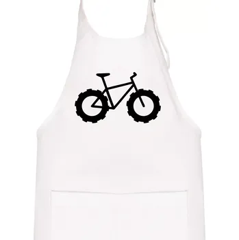 Kuchyňská zástěra Fatbike - Dětská zástěra na vaření - Univerzální velikost ( Bílá )