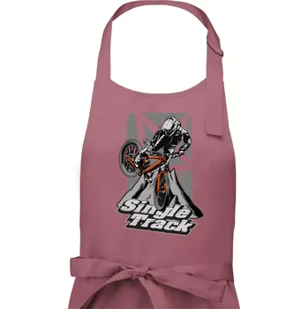 Kuchyňská zástěra Single track trať - Pánská zástěra na vaření - Univerzální velikost ( Starorůžová )