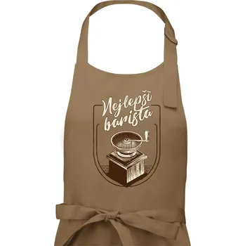 Kuchyňská zástěra Nejlepší barista - Pánská zástěra na vaření - Univerzální velikost ( Cappuccino )