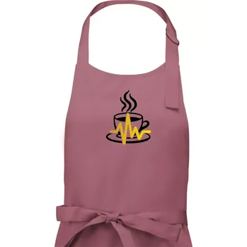 Kuchyňská zástěra Káva EKG hrnek - Dámská zástěra na vaření - Univerzální velikost ( Starorůžová )