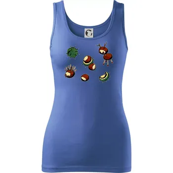 Dámské tričko Kaštanová zvířátka - obdelník - Dámské tílko - XL ( Azurově modrá )