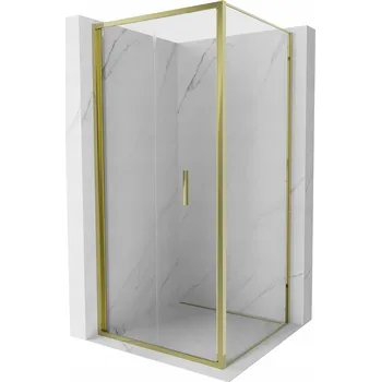 SKLÁDACÍ SPRCHOVÝ KOUT MEXEN EXO 80x80 CM ZLATÝ