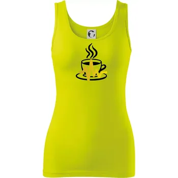 Dámské tričko Káva EKG hrnek - Dámské tílko - L ( Limetková )