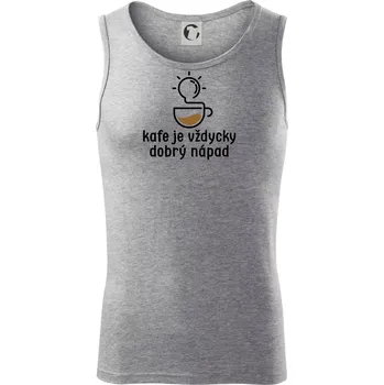 Kafe je vždycky dobrý nápad - Tílko pánské Core - M ( Tmavě šedý melír )