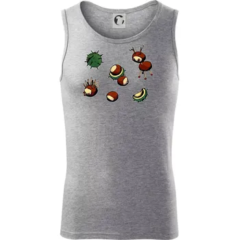 Kaštanová zvířátka - obdelník - Tílko pánské Core - S ( Tmavě šedý melír )