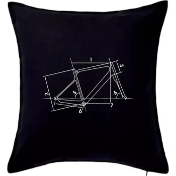 Polštář Cyclo nákres - Polštář 50x50 - 50x50 - Pouze potah ( Černá )