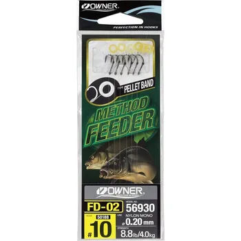 Rybářský háček OWNER - Návazec Method Feeder FD-02 - 0,25mm, vel.6
