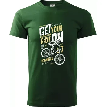 Pánské tričko Get Your Ride On - Triko extra velké (5-8XL) - 8XL ( Lahvově zelená )