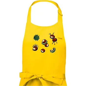 Kuchyňská zástěra Kaštanová zvířátka - obdelník - Pánská zástěra na vaření - Univerzální velikost ( Žlutá )