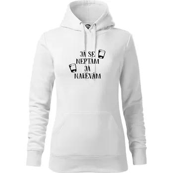 Dámská mikina Já se neptám, já nalévám - Mikina dámská Cape s kapucí - XS ( Bílá )