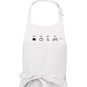 Kuchyňská zástěra Zapni cyklorežim - Pánská zástěra na vaření - Univerzální velikost ( Bílá )