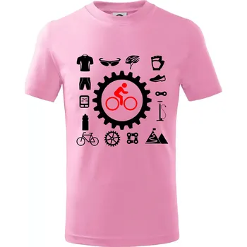 Vše pro cyklistiku - Tričko dětské bavlněné - 146 cm/10 let ( Růžová )