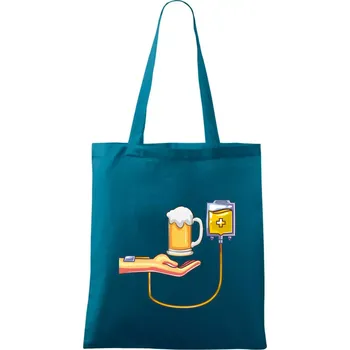 Pivo infuze - Taška bavlněná - 42 x 38 cm ( Petrolejová )
