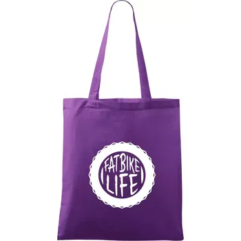 Nákupní taška Fatbike life - Taška bavlněná - 42 x 38 cm ( Fialová )
