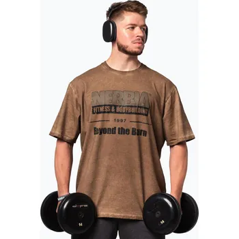 Sportovní tričko NEBBIA Washed-Off Heritage light brown