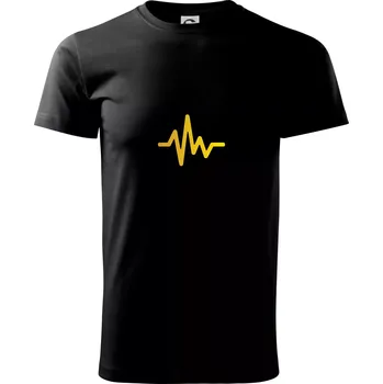 Pánské tričko Káva EKG hrnek - Triko extra velké (5-8XL) - 6XL ( Černá )