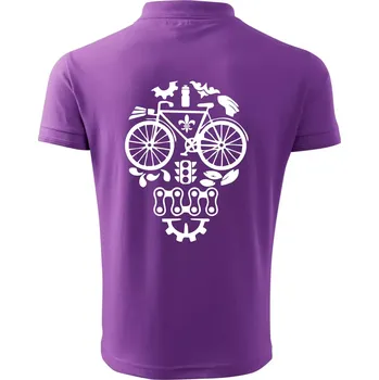 Pánská košile Bike lebka - Polokošile pánská Pique Polo 203 - 3XL ( Fialová )