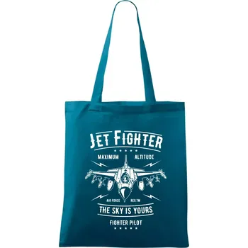 Jet Fighter - Taška bavlněná - 42 x 38 cm ( Petrolejová )