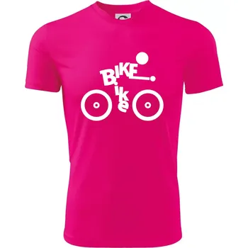 Bike nápis postava - Dětské triko sportovní (dresovina) - 158 cm/12 let ( Neon Pink )