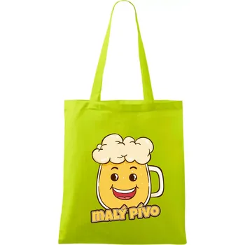 Nákupní taška Malý pívo - Taška bavlněná - 42 x 38 cm ( Limetková )