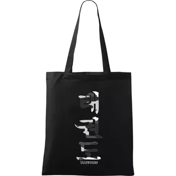 Nákupní taška Taekwondo maskáčový nápis - Taška bavlněná - 42 x 38 cm ( Černá )