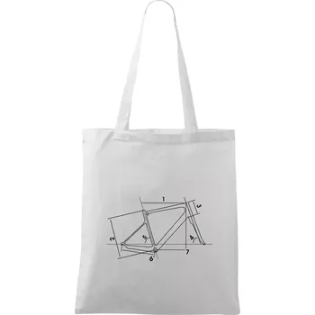 Cyclo nákres - Taška bavlněná - 42 x 38 cm ( Bílá )