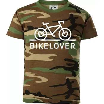 Bike lover - Dětské maskáčové triko - 104-110cm / 3-4 roky ( Hnědý maskáč )