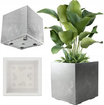 Květináč Šedý plast Květináč Kadax 39 cm x 39 x 40 cm