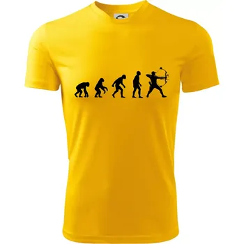 Chlapecké tričko Evoluce lukostřelba kladkový luk - Dětské triko sportovní (dresovina) - 146 cm/10 let ( Žlutá )