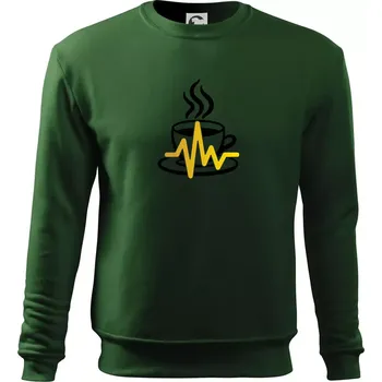 Káva EKG hrnek - Mikina Essential dětská - 158 cm/12 let ( Lahvově zelená )