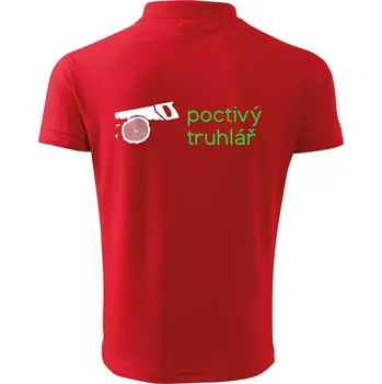 Pánská košile Poctivý Truhlář - Polokošile pánská Pique Polo 203 - M ( Červená )