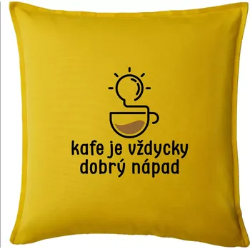 Polštář Kafe je vždycky dobrý nápad - Polštář 50x50 - 50x50 - Pouze potah ( Žlutá )