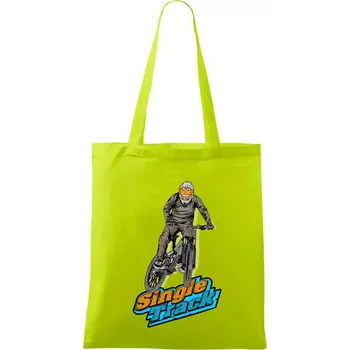 Single track jezdec - Taška bavlněná - 42 x 38 cm ( Limetková )