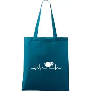 Nákupní taška EKG černá ovečka - Taška bavlněná - 42 x 38 cm ( Petrolejová )