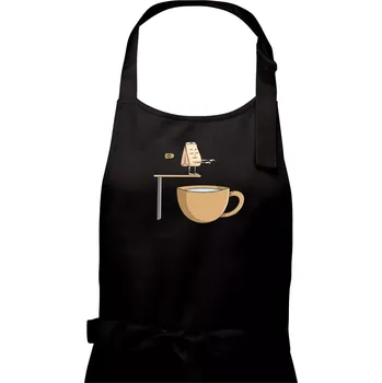 Kuchyňská zástěra Skokan čaj - Dámská zástěra na vaření - Univerzální velikost ( Černá )