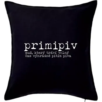 Polštář Čeština 2.0 - primipiv - Polštář 50x50 - 50x50 - Včetně výplně ( Černá )