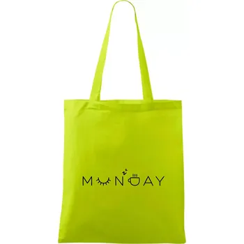 Monday nápis - Taška bavlněná - 42 x 38 cm ( Limetková )