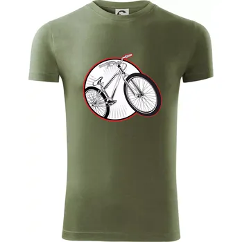 Pánské tričko Downhill kolo v kruhu - Viper FIT - Pánské zůžené tričko - S ( Khaki )