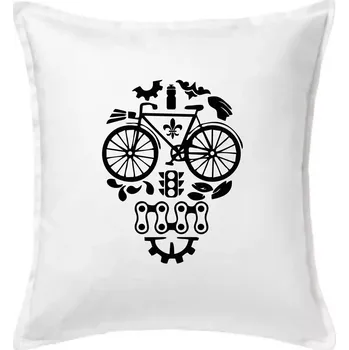 Polštář Bike lebka - Polštář 50x50 - 50x50 - Pouze potah ( Bílá )