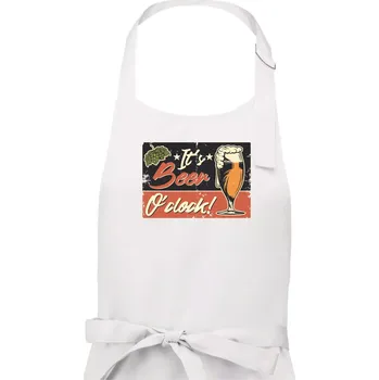 Kuchyňská zástěra Čas na pivo - Dámská zástěra na vaření - Univerzální velikost ( Bílá )