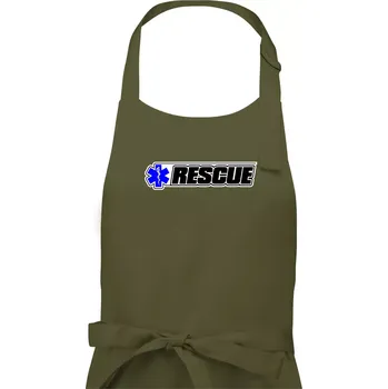 Kuchyňská zástěra Záchranář rescue kříž modrý - Dámská zástěra na vaření - Univerzální velikost ( Khaki )