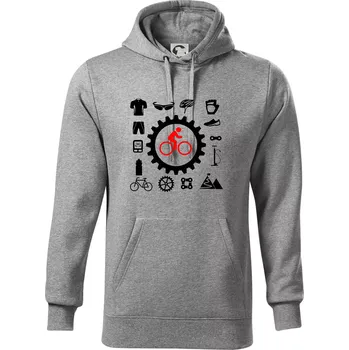 Pánská mikina Vše pro cyklistiku - Mikina pánská Cape s kapucí - L ( Tmavě šedý melír )