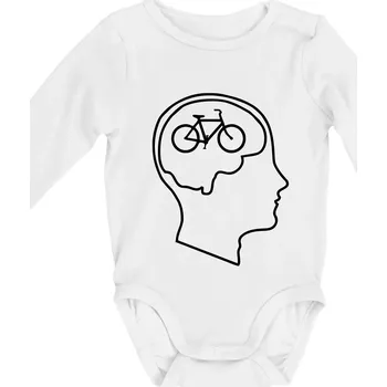 Myslím jen na kolo - Body kojenecké s dlouhým rukávem - Dlouhý r. do 3 měs ( Bílá )