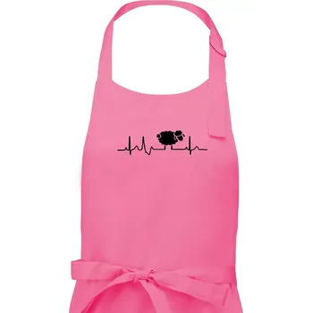 Kuchyňská zástěra EKG černá ovečka - Dámská zástěra na vaření - Univerzální velikost ( Růžová )