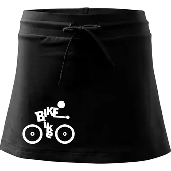 Dámská sukně Bike nápis postava - Sportovní sukně - two in one - M ( Černá )